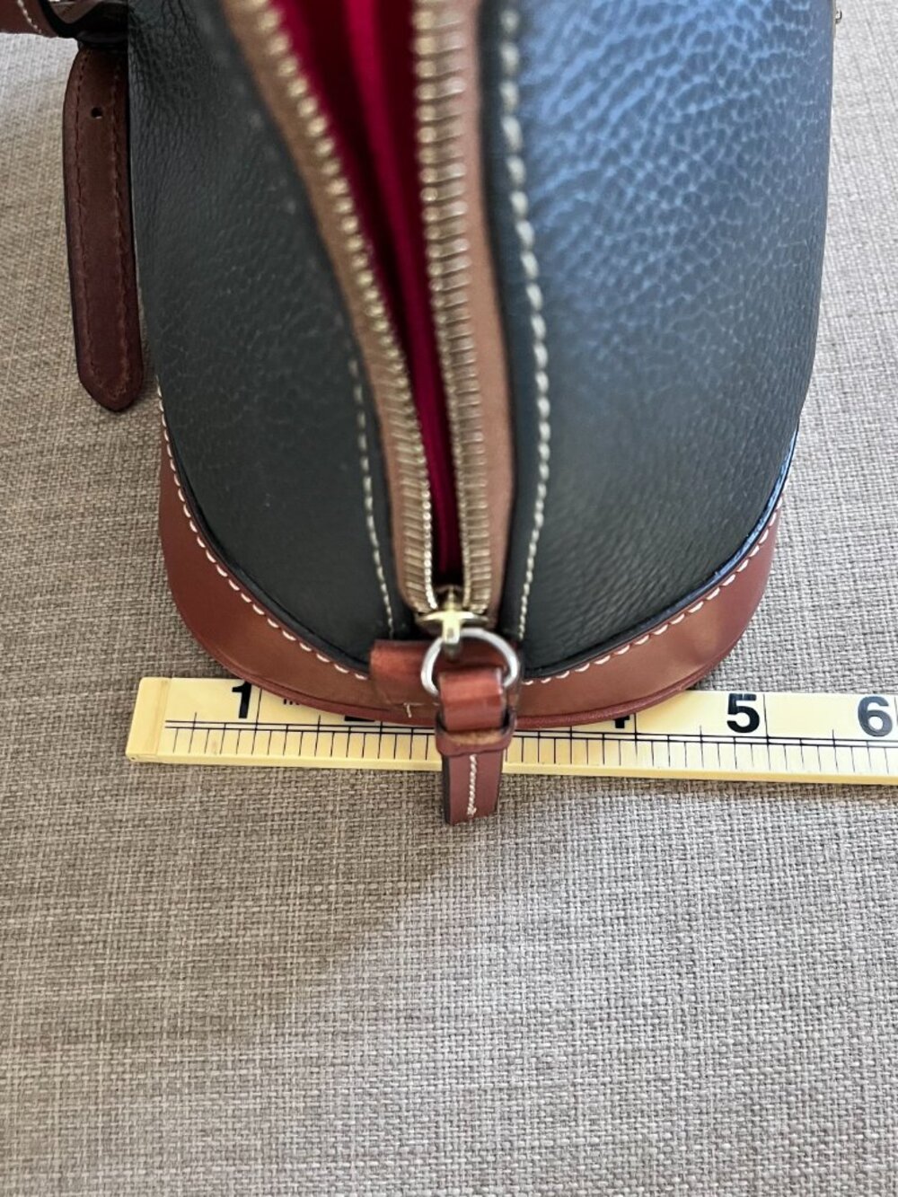 Dooney & Bourke Pebble Grain Zip Zip Satchel Midnight Blue & Matching Wristlet - Picture 15 of 16